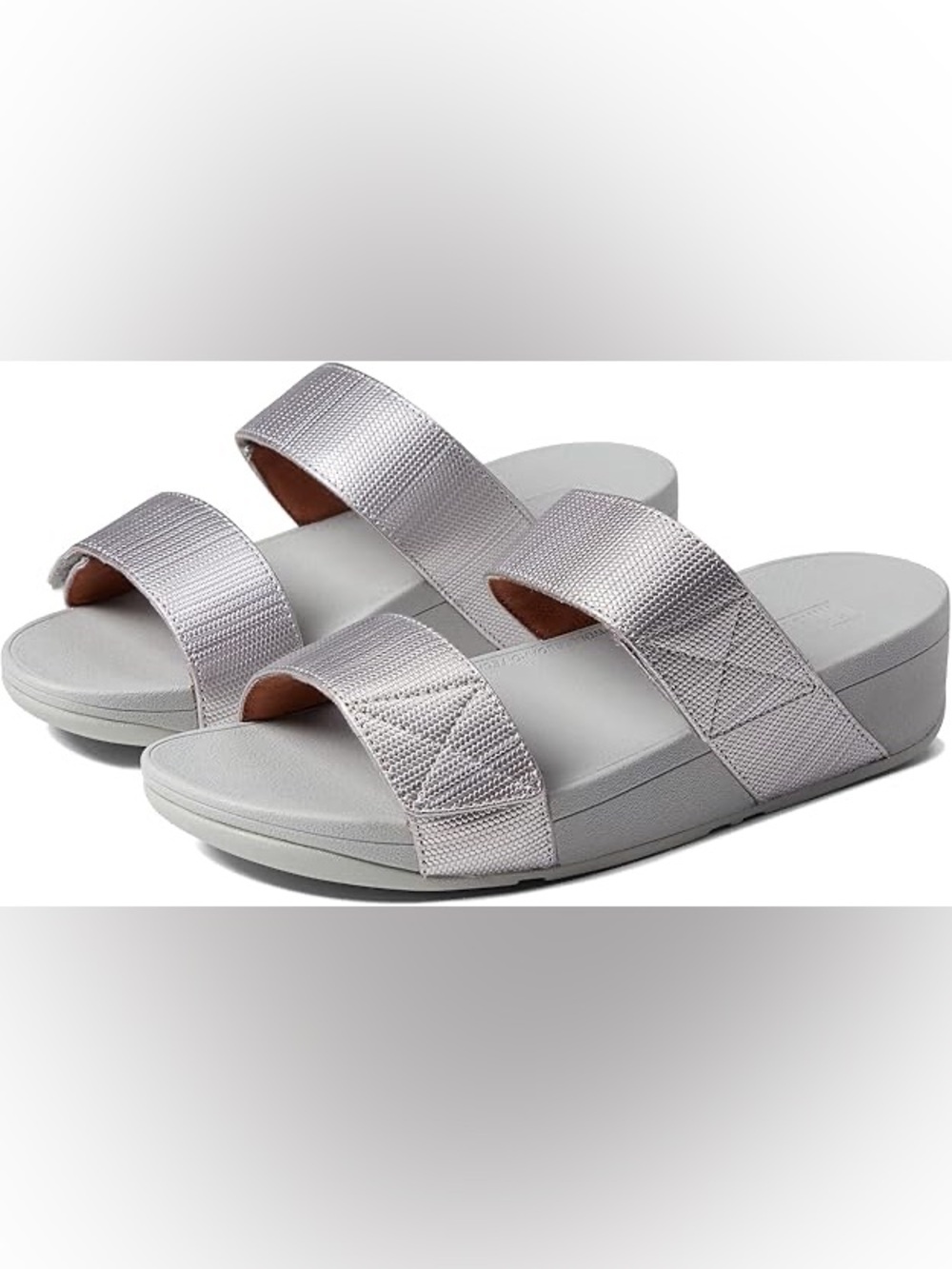FitFlop - Mina Textured Lightweight Glitz Slide On Platform Sandal Size 9